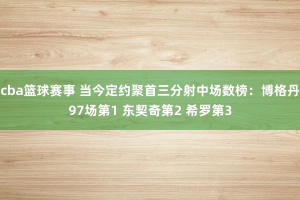 cba篮球赛事 当今定约聚首三分射中场数榜：博格丹97场第1 东契奇第2 希罗第3